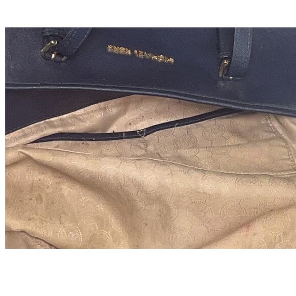 Michael Kors Handbag Multifunction Jet Set Tote Bag - Style 30S3GTVT6L Navy Blue - Picture 12 of 16